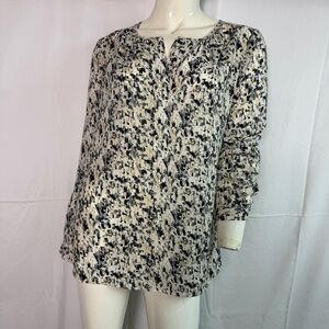 Cabi Shatter Geo Print Blouse Size XS Modern Chic Abstract Retro Top Long Sleeve
